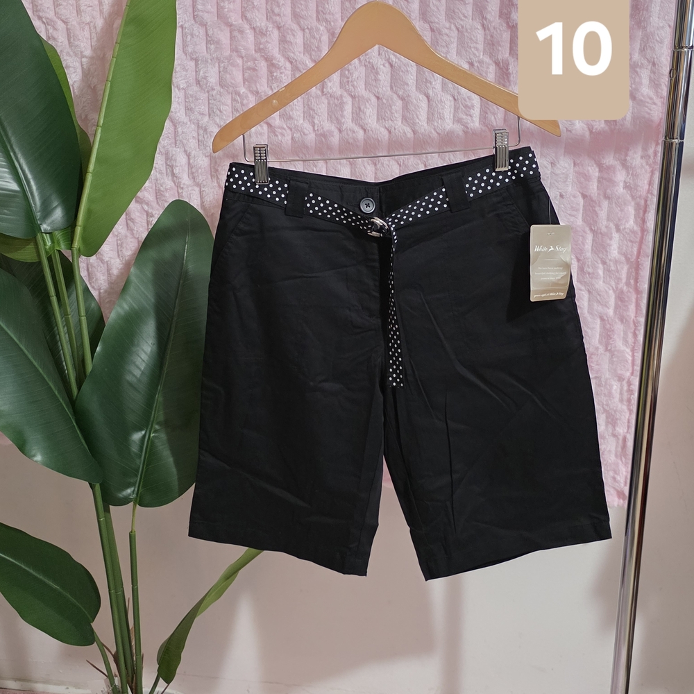 White Stag Black Men's Shorts with Polka Dot Trim